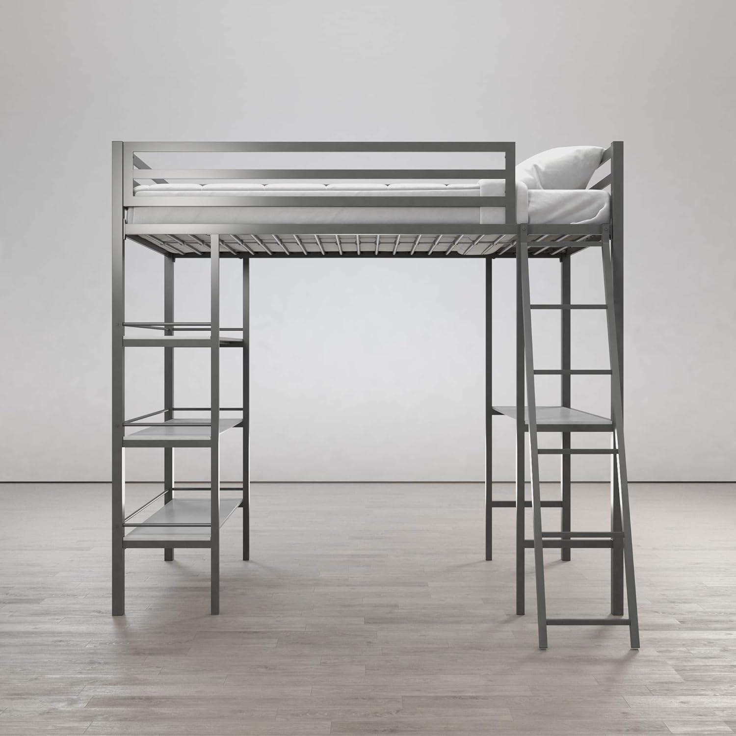 Max & Finn Nova Twin Metal Platform Loft Bed with Built-in-Desk