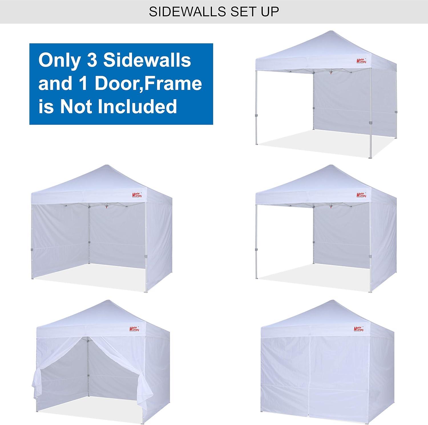 White 10x10 Pop-Up Canopy Sidewall Kit with Door