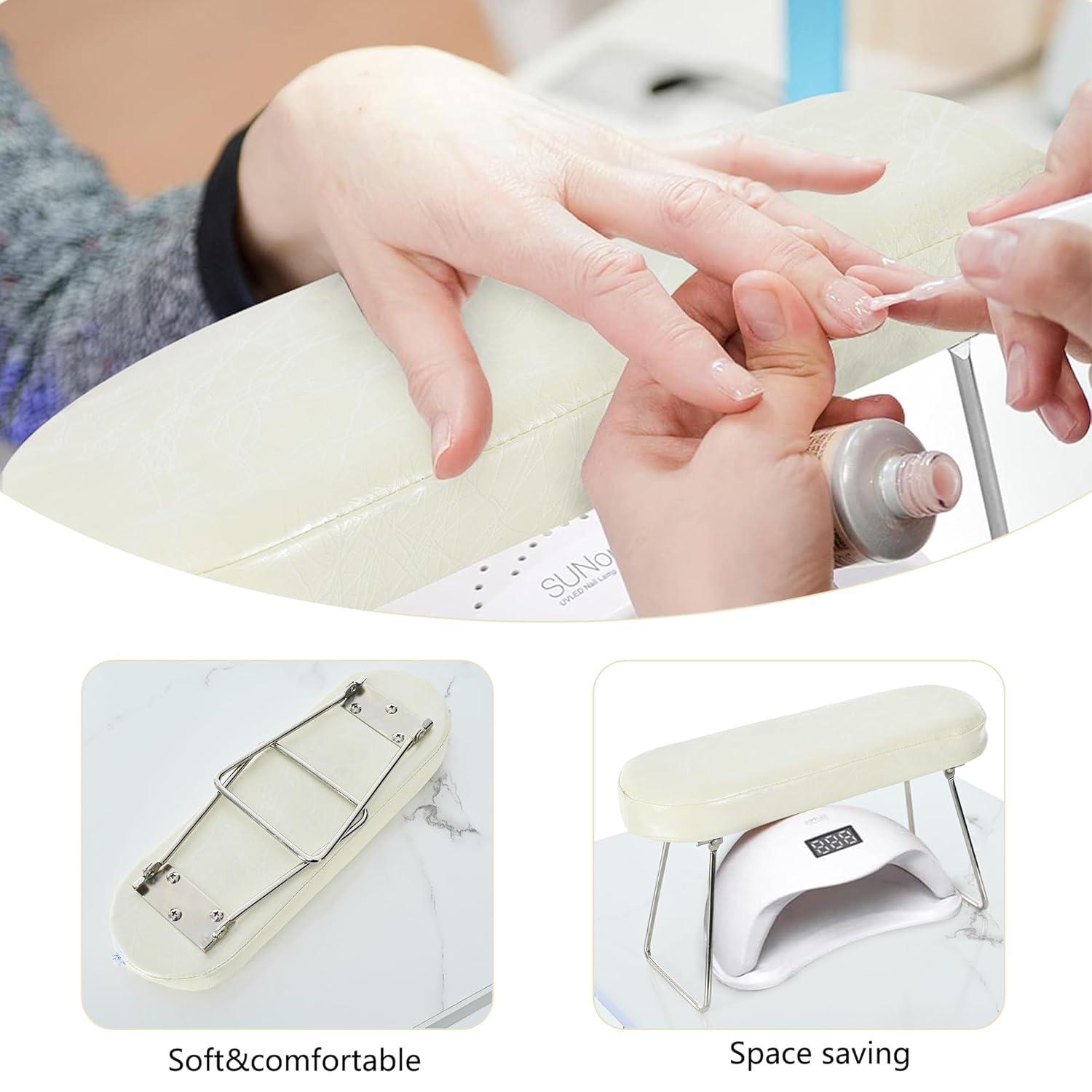 Manicure Table, Marbling Texture Nail Table with Electric Downdraft Vent, Wrist Cushion, Lockable Wheels, Storage Layers, Storage Cabinet Nail Station