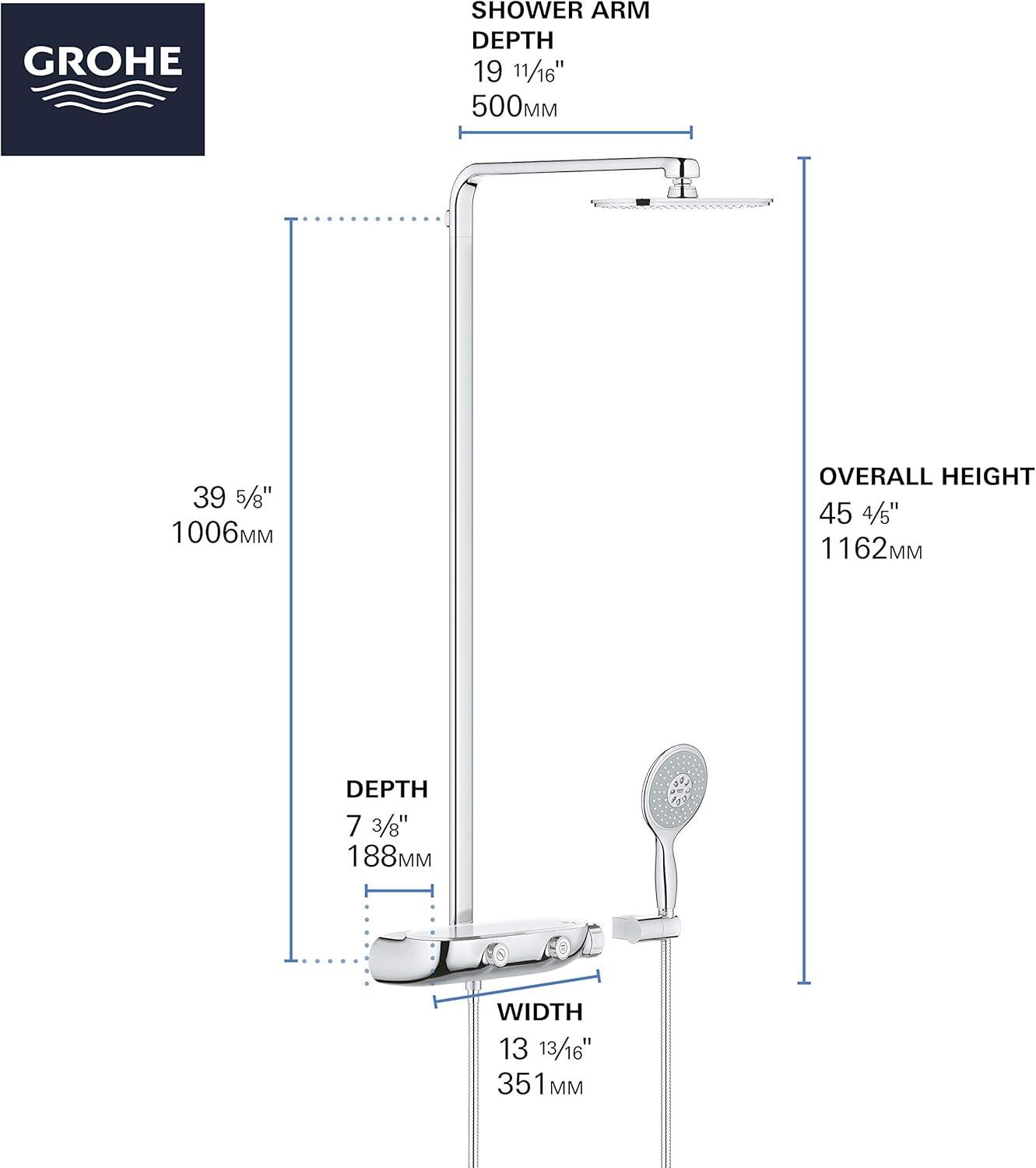 Starlight Chrome Modern Multi-Head Rain Shower System