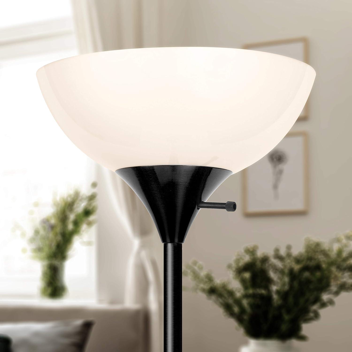 Brightech Sky Dome 72 in. Black Torchiere LED Uplight Floor Lamp