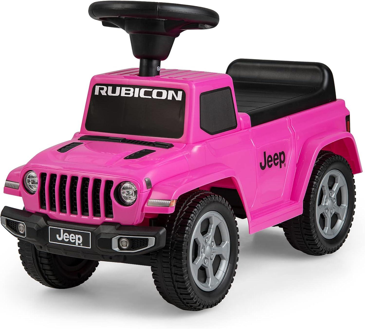 Pink Licensed Jeep Ride-On Push Car with Engine Sound