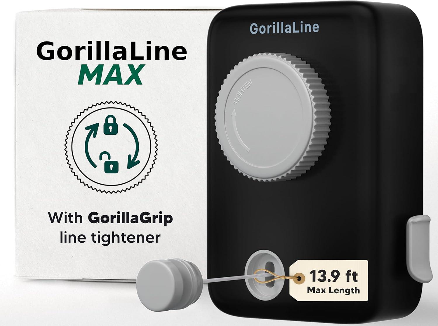 GorillaLine - Retractable Clothesline Indoor Outdoor Clothes Line - Heavy Duty Clothes Drying Laundry Line - Wall Mounted Drying Rack - Air Dry Clothing