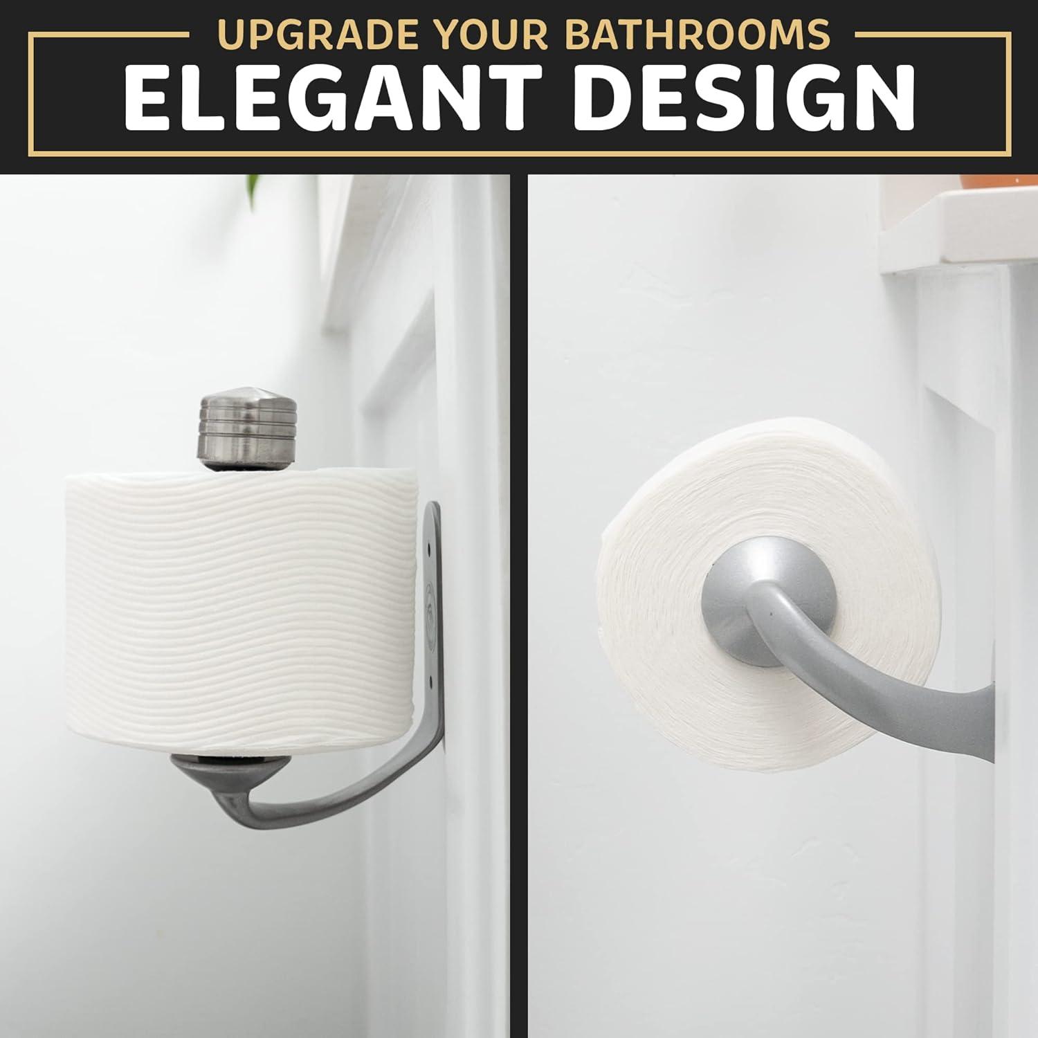 Bathroom Toilet Paper Holder Wall Mount Design - Stainless Steel Toilet Tissue Holder with Simple One Handed Operation - Easy to Install Horizontally or Vertically - Hardware Included – 5 Inches