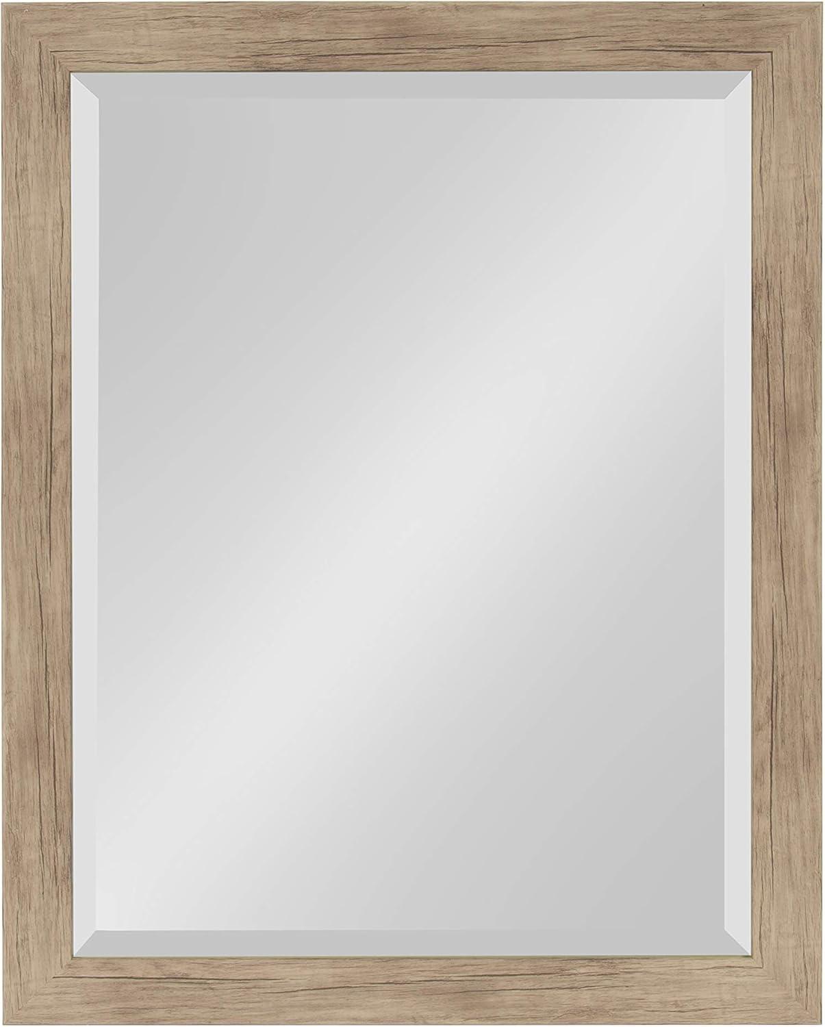 DesignOvation 21 x 27 Wall Mirror, Rustic Brown