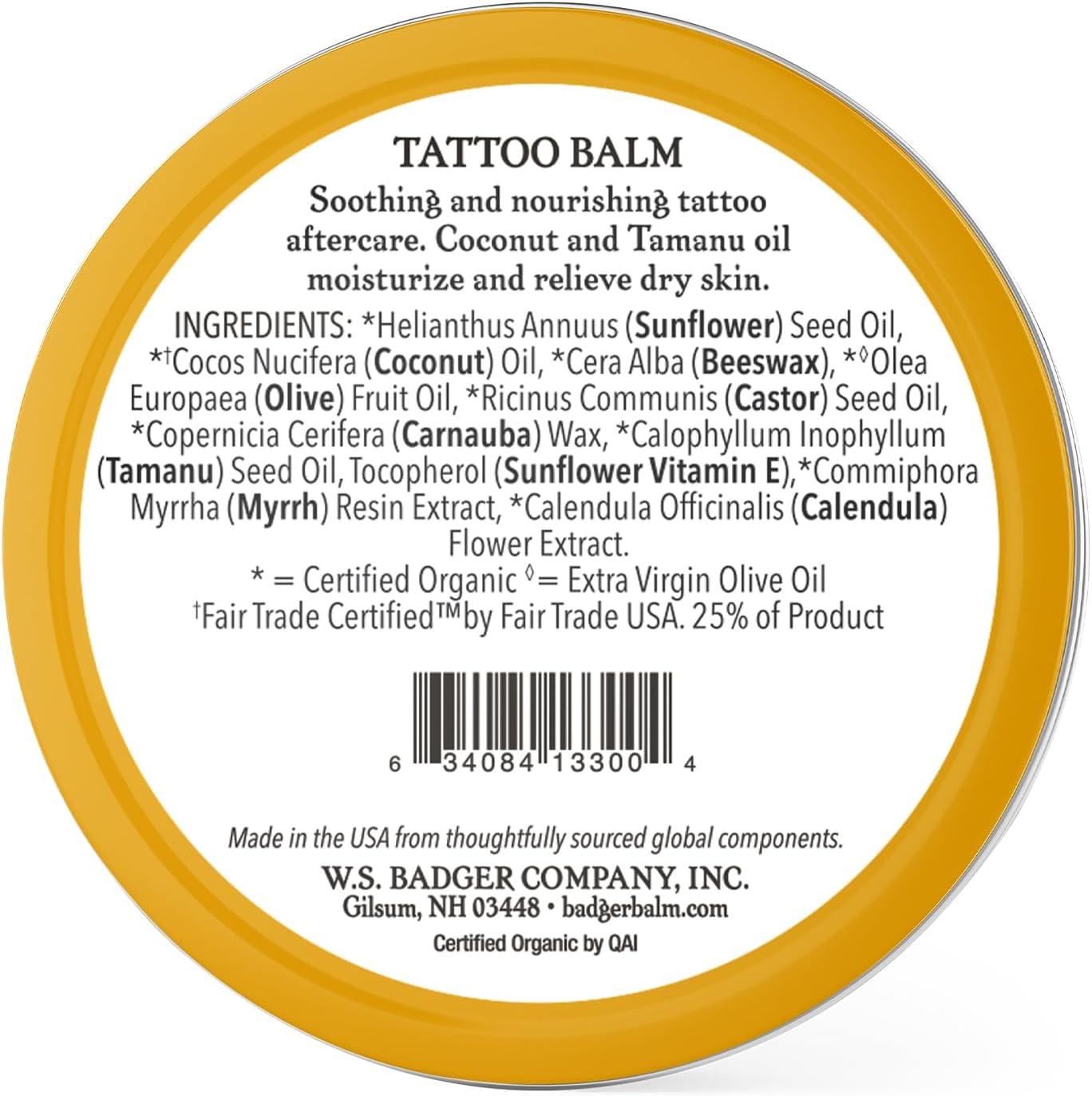 Badger Tattoo Balm, Coconut & Tamanu, 2 oz