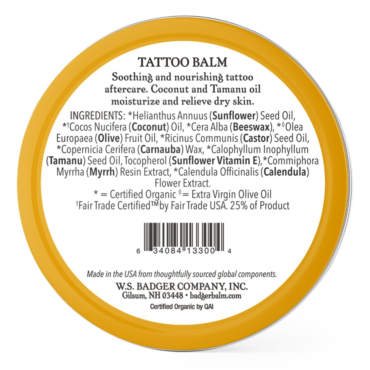 Badger Tattoo Balm, Coconut & Tamanu, 2 oz