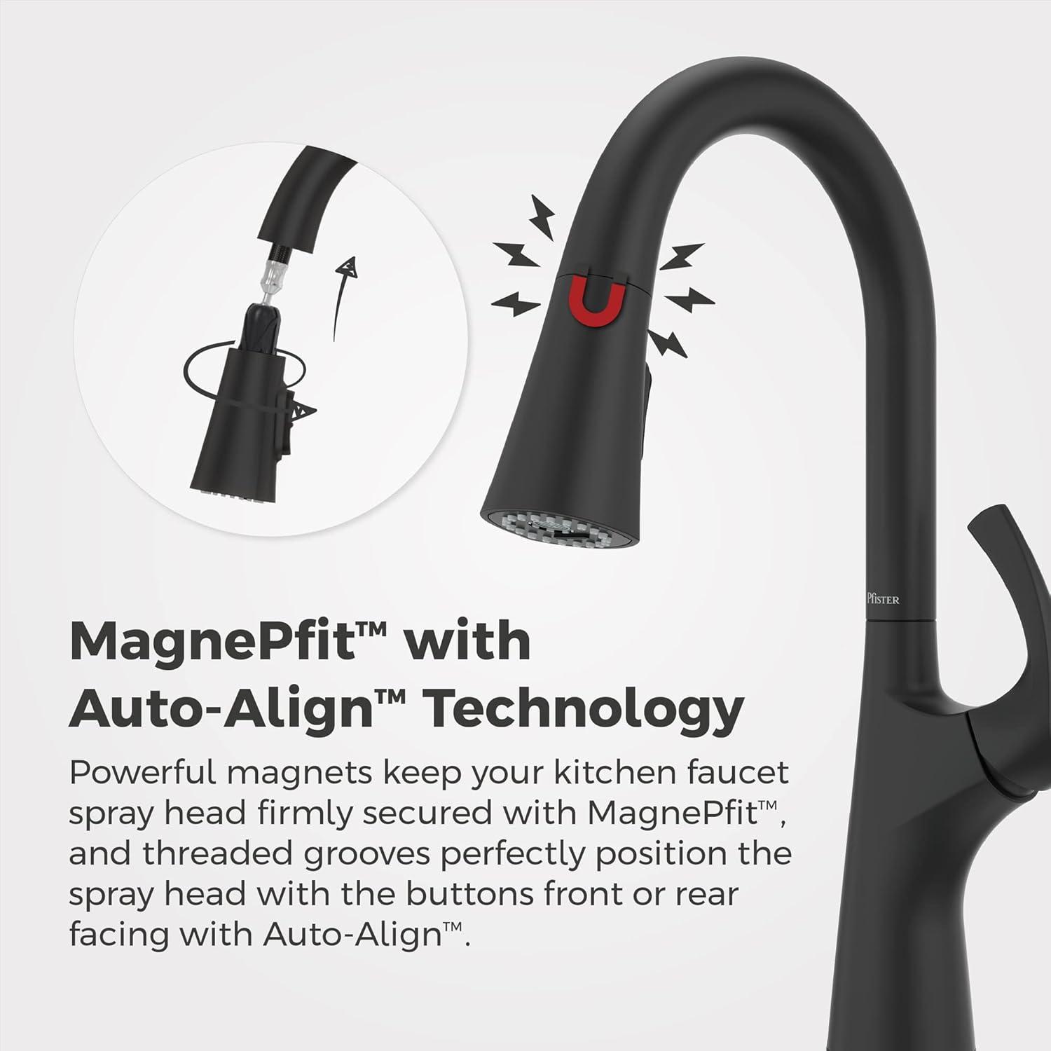 Talega Matte Black Pull-Down Kitchen Faucet with Spray