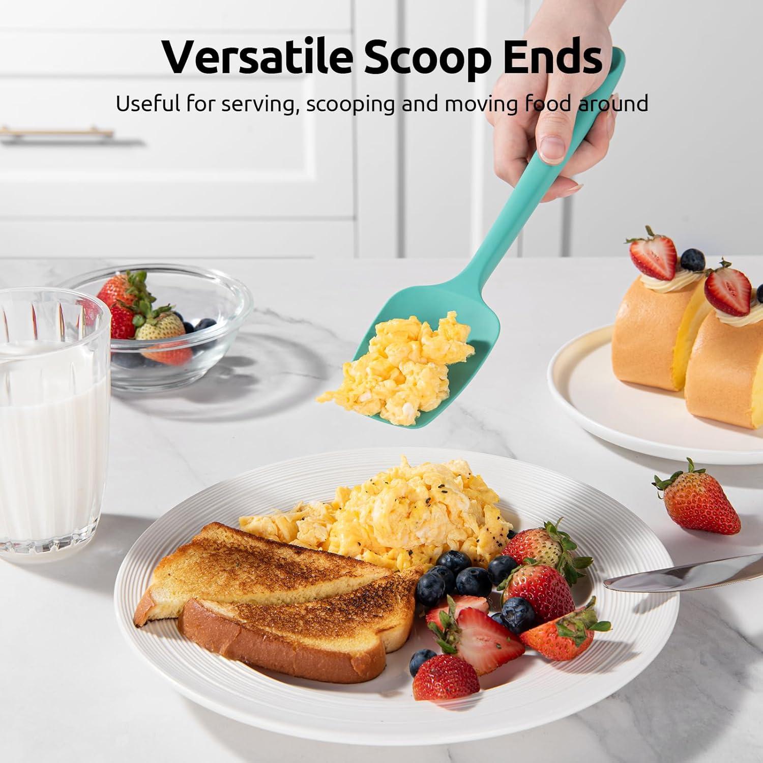 U-Taste 600ºF Heat-Resistant Silicone Spoon Spatula Set Flexible Scraper for Baking Cooking Mixing