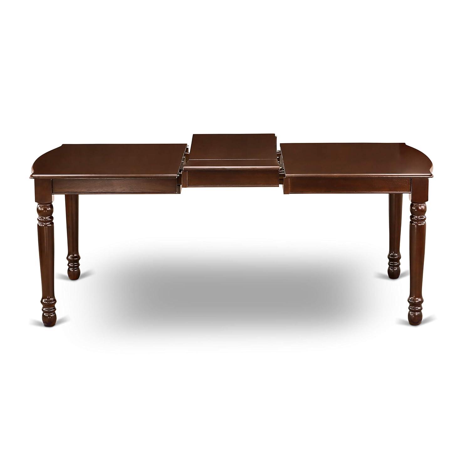 East West Furniture Dover 9-piece Wood Kitchen Table Set in Mahogany