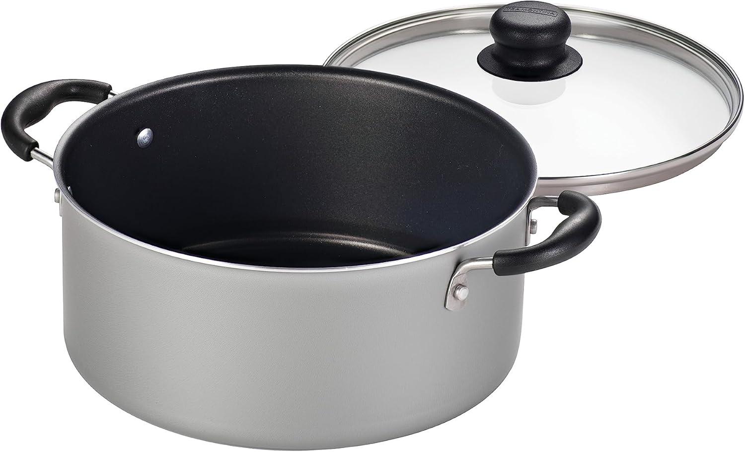 15-Piece Silver Nonstick Aluminum Cookware Set with Utensils