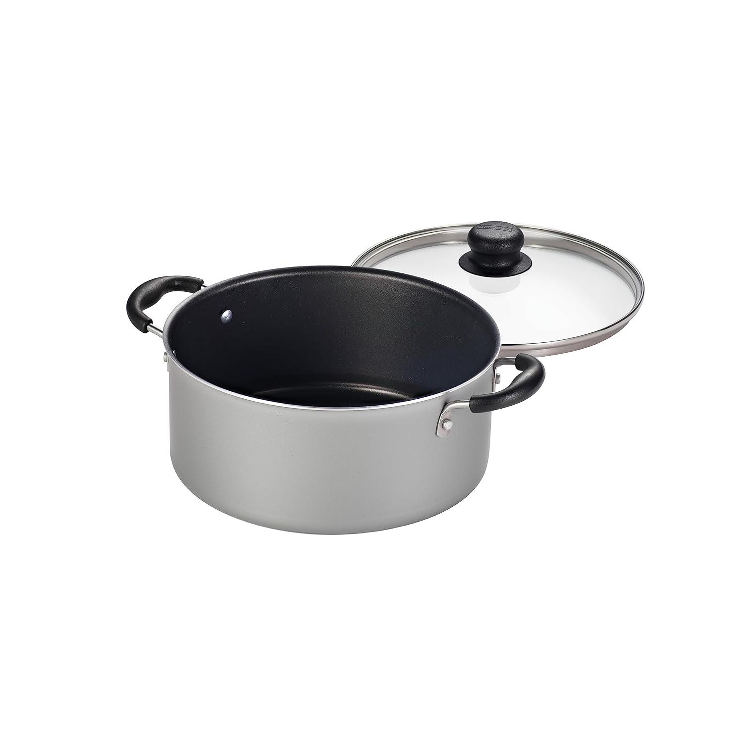 15-Piece Silver Nonstick Aluminum Cookware Set with Utensils