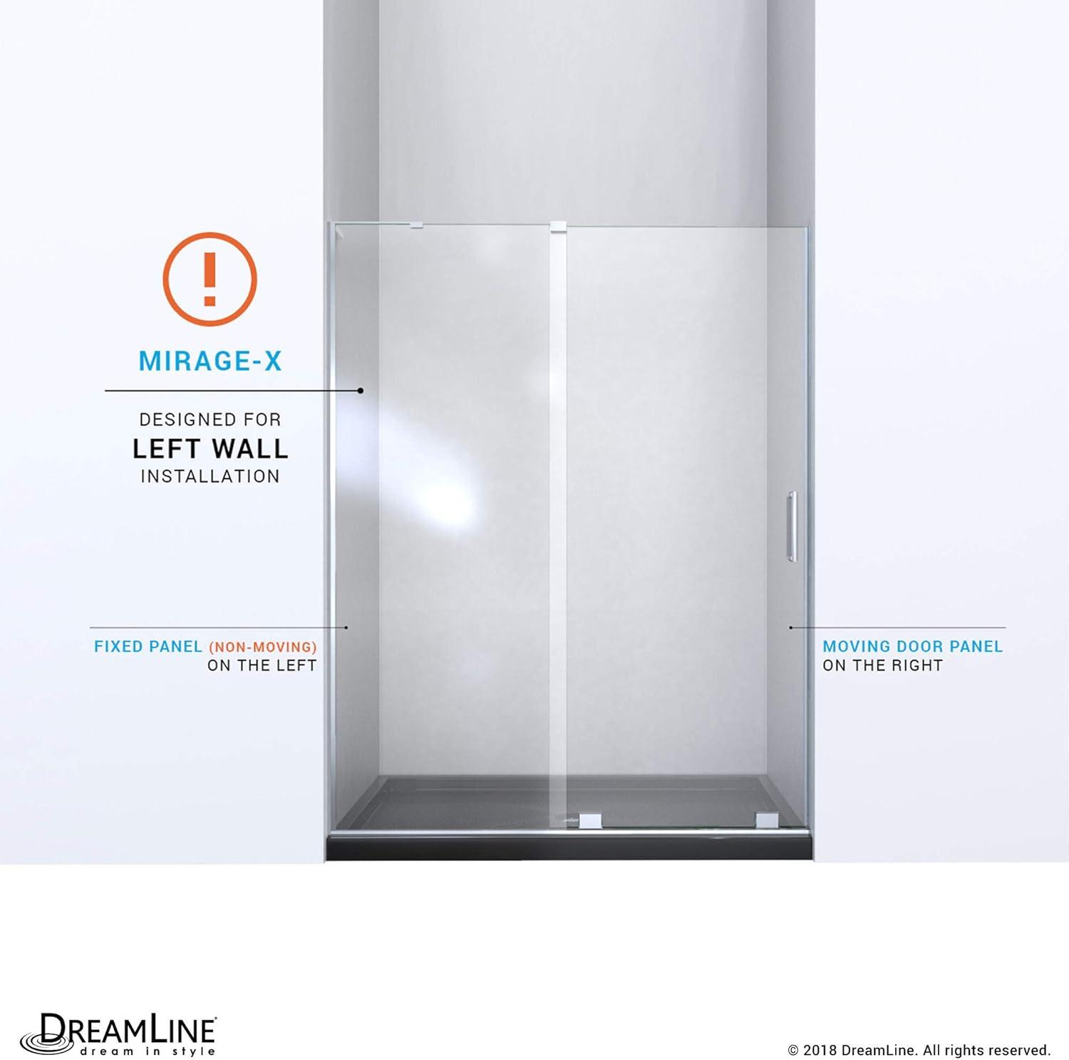 DreamLine Mirage-X 55 - 59 inch W x 58 inch H Frameless Sliding Tub Door