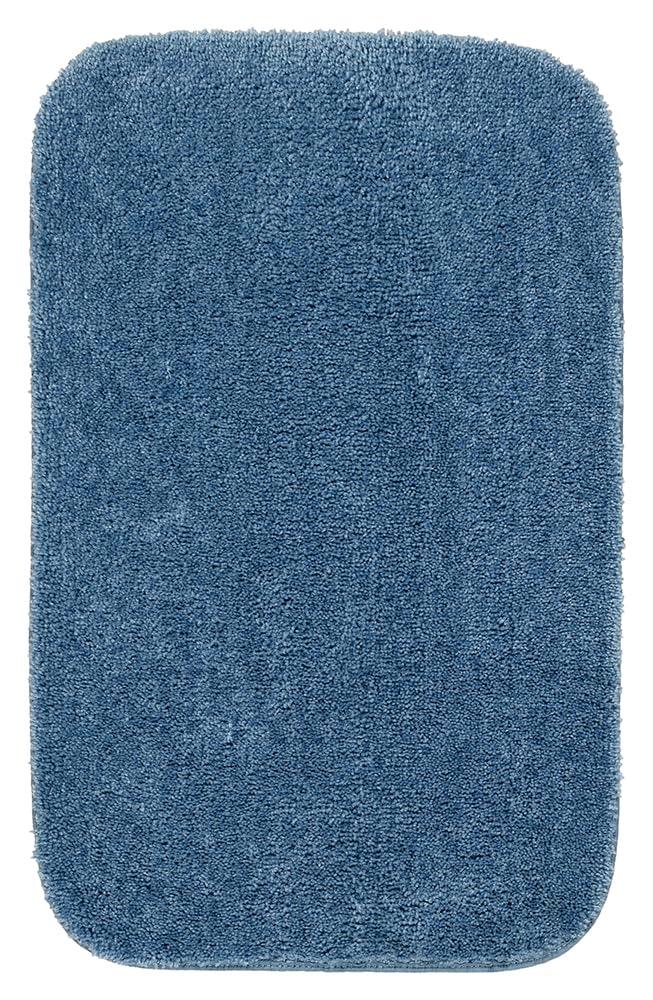 4pc Traditional Nylon Washable Bathroom Rug Set Basin Blue - Garland Rug: Includes Lid & Contour Cover, Machine Made