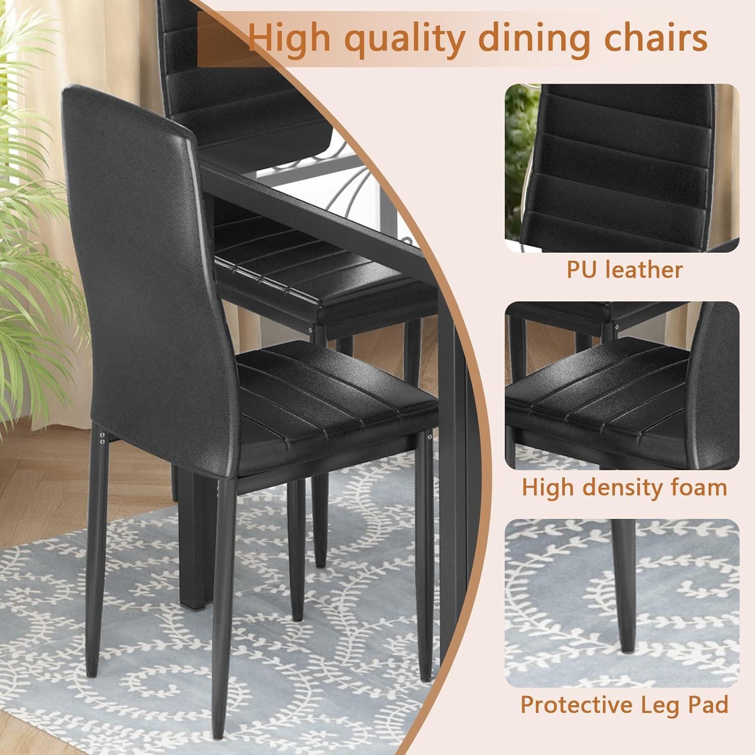 Best Choice Products 7-Piece Kitchen Dining Table Set w/ Glass Tabletop, 6 Faux Leather Chairs