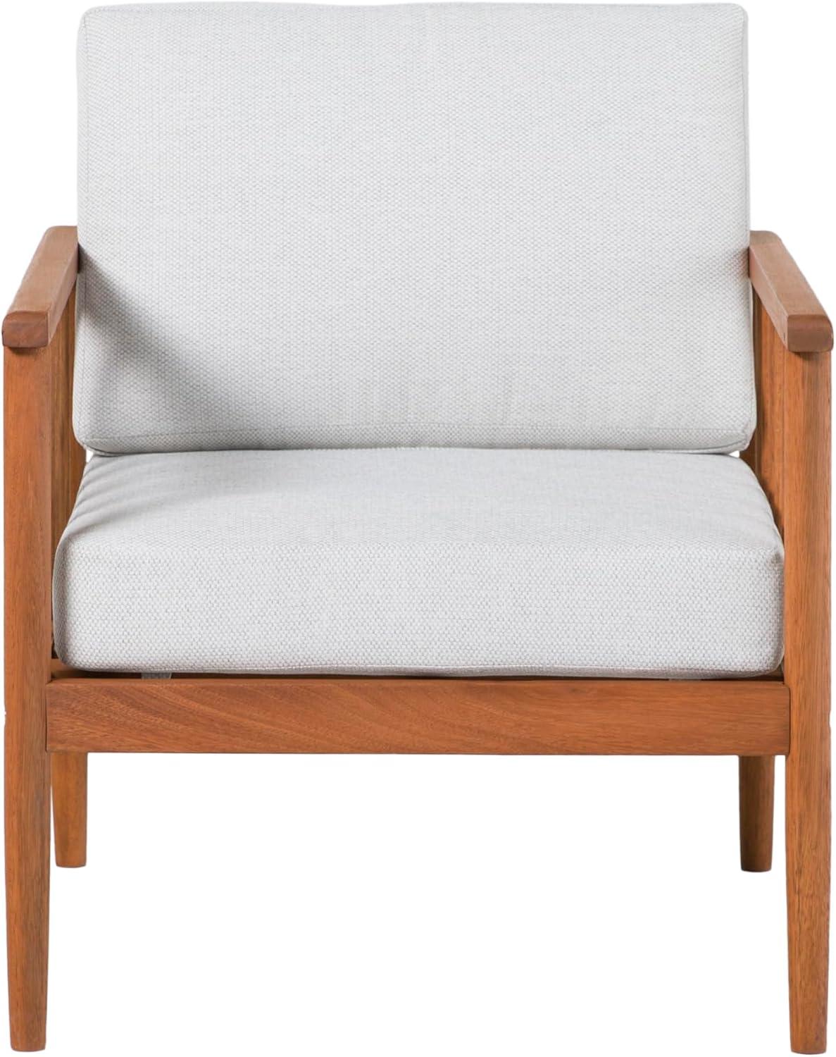 Walker Edison Modern 4-Piece Spindle-Style Eucalyptus Chat Set, Natural