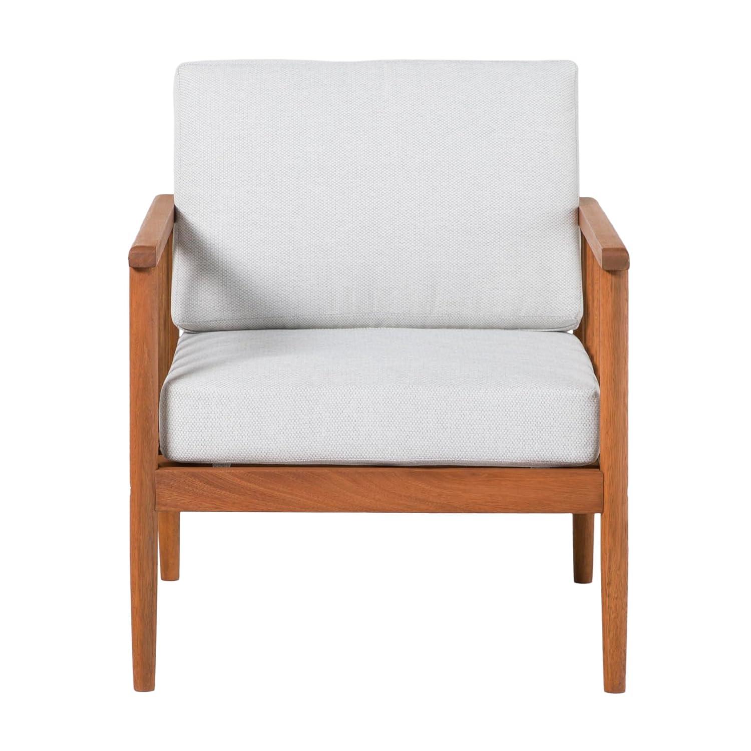 Walker Edison Modern 4-Piece Spindle-Style Eucalyptus Chat Set, Natural