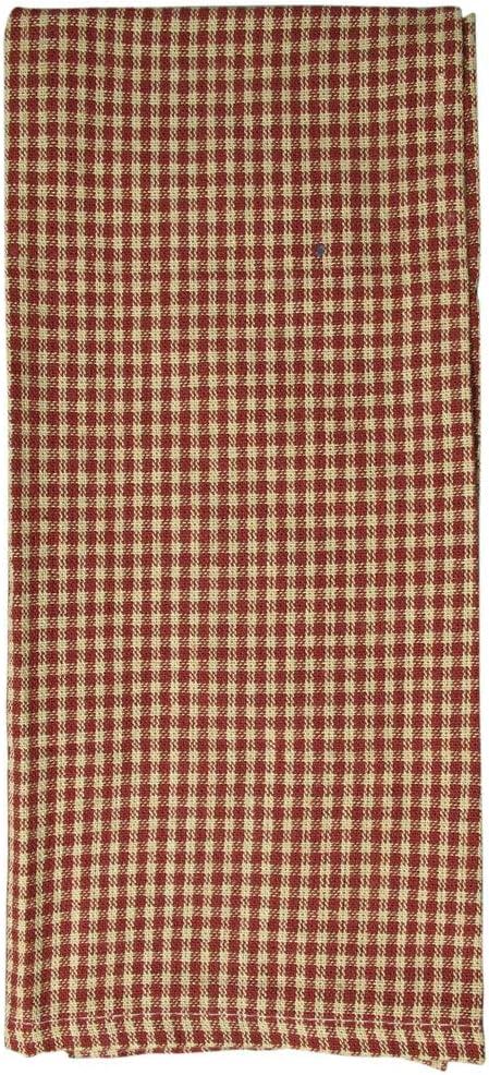 Burgundy Kitchen Towels Set Striped Buffalo Checked Plaid Dish Towels 100% Cotton