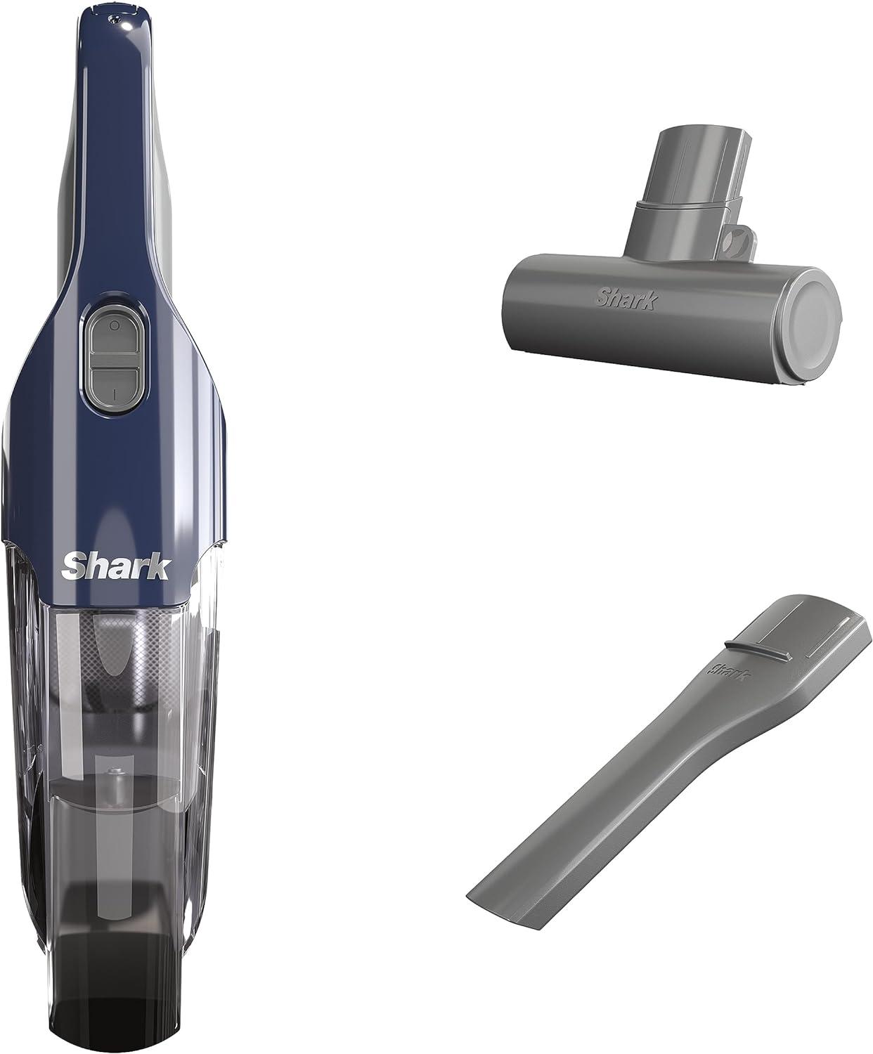 Shark Cyclone PET Handheld Vacuum with PetExtract Hair, 8" Crevice Tool, HyperVelocity Suction, Navy Blue/Grey