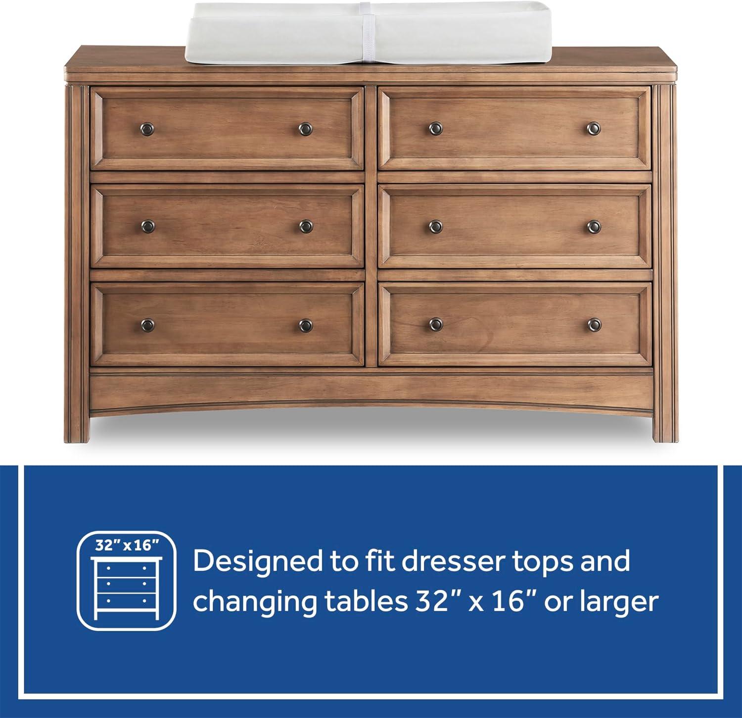 Sealy Baby Sealy Baby Soybean Comfort 3-Sided Waterproof Contoured Baby Diaper Changing Pad for Dresser or Changing Table, Baby Changing Pad - White, 32” x 16”