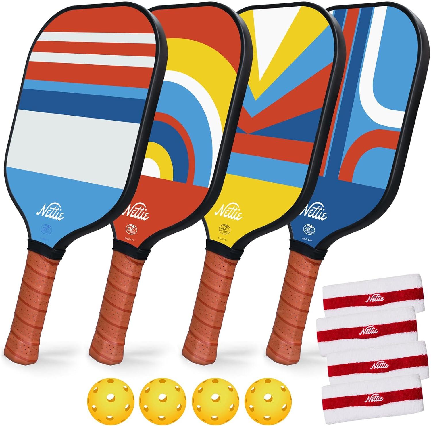 Pickleball Paddles, Carbon Fiber Pickleball Paddles Set of 1/2/4, USAPA Approved 13mm Polymer Core Pickleball Set for Intermediate, Stylish Pickleball Gifts