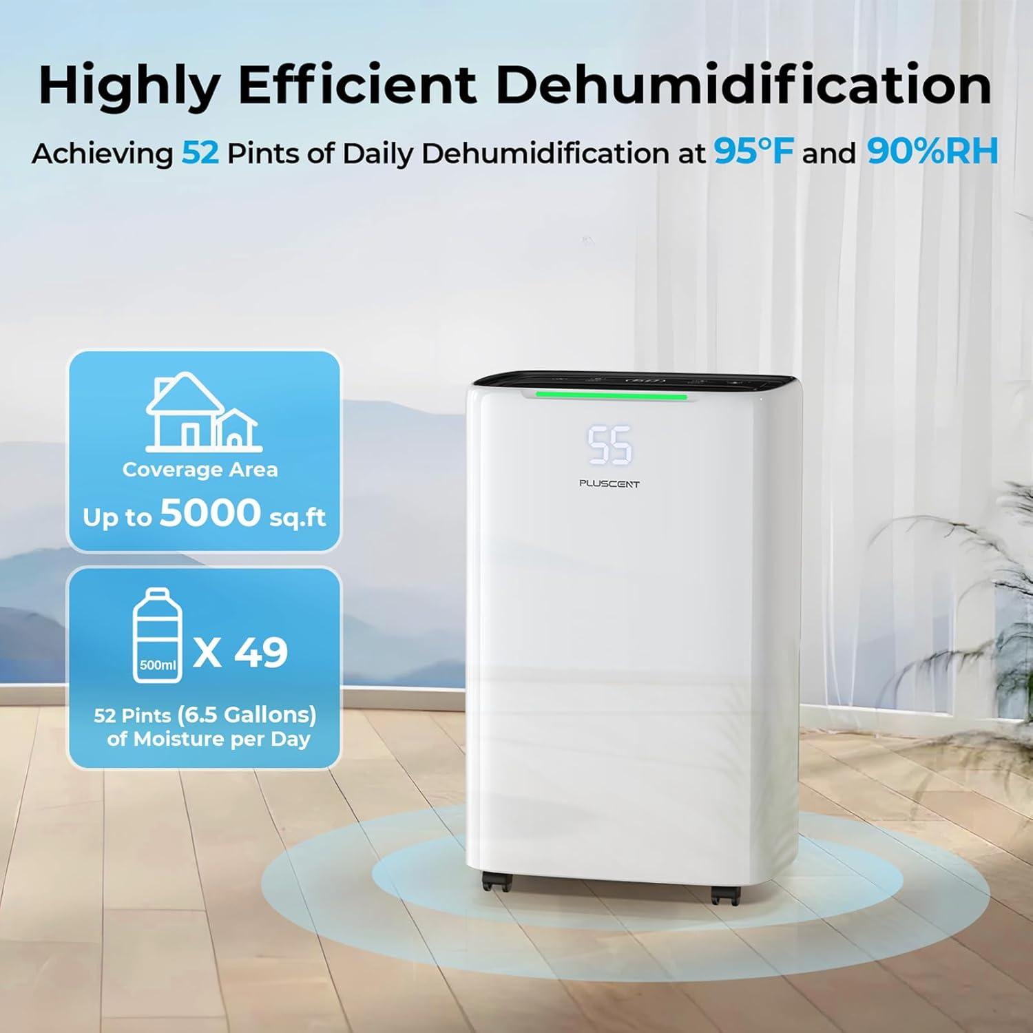 5000 Sq.ft White Energy Star Dehumidifier with Smart Control