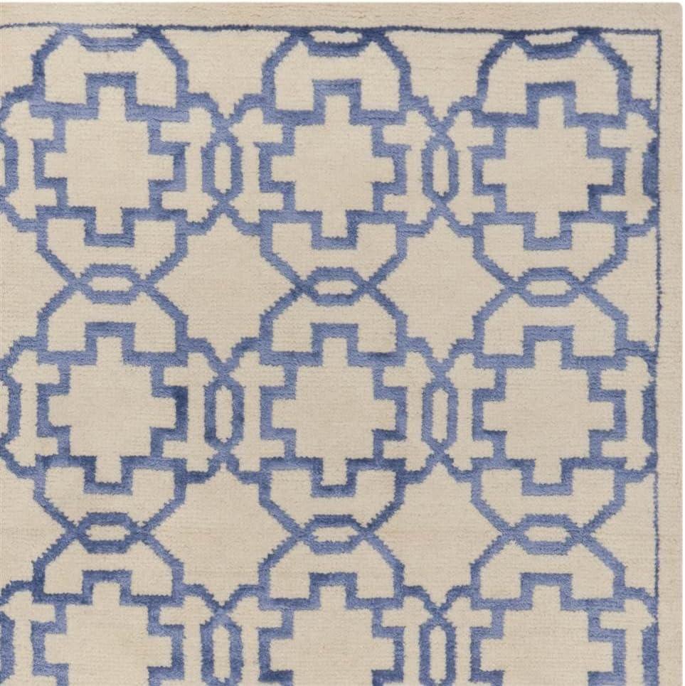 Mosaic Hand Knotted Wool And Viscose Geometric Rug