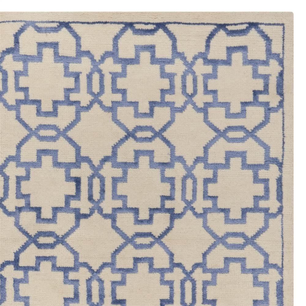 Mosaic Hand Knotted Wool And Viscose Geometric Rug