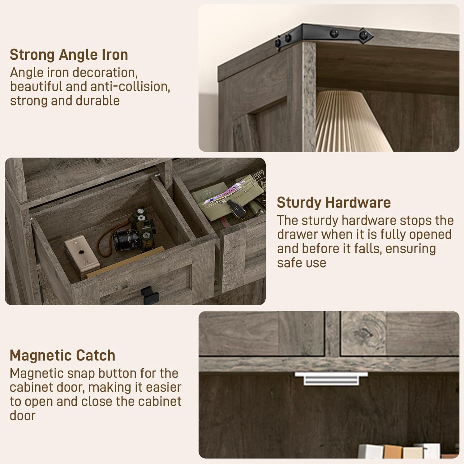 August Grove® Farmhouse Storage Cabinet For Bathroom, Kitchen, Living Room