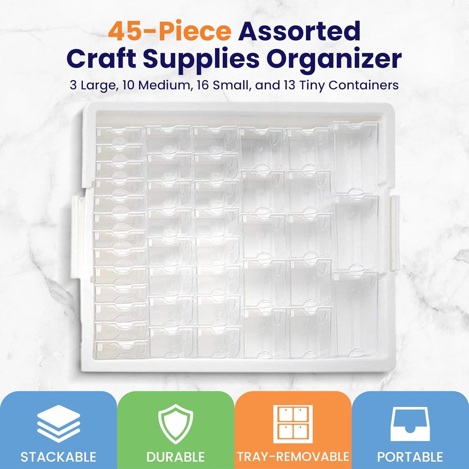Bead Storage Solutions Elizabeth Ward Bead Storage Solutions 45 Piece Craft Supplies Organizer, 8 Pack (Set of 8)