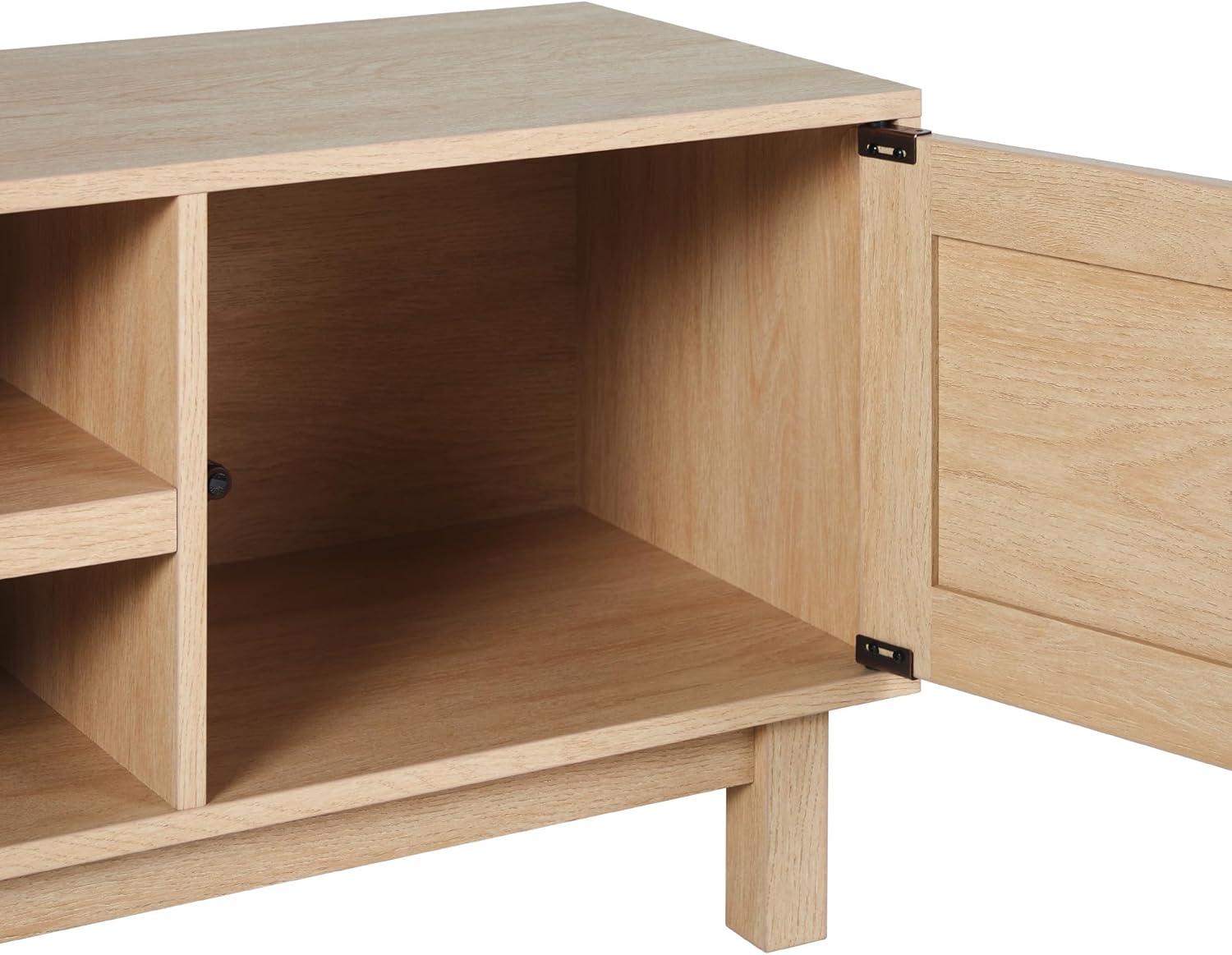 Coastal Oak 58 Inch TV Stand with Cabinet