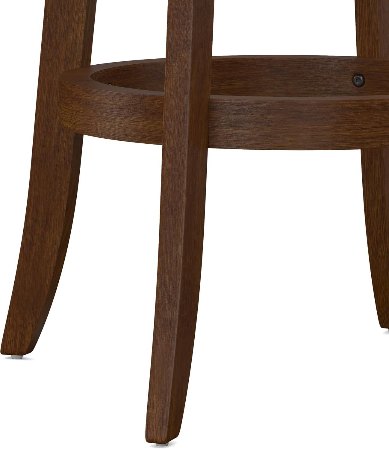 29.5" Presque Isle Swivel Barstool Cherry/Brown - Hillsdale Furniture: Padded High-Back with Footrest