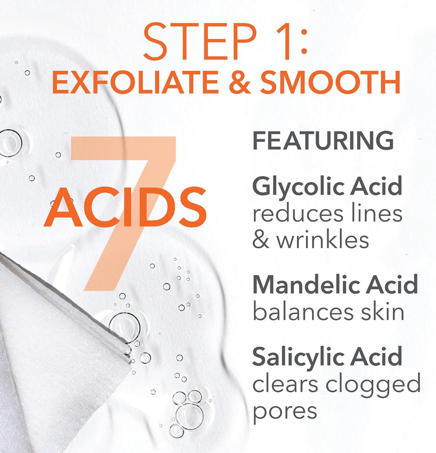 Organic Deep Cleansing Exfoliating Face Pads with Salicylic and Glycolic Acid