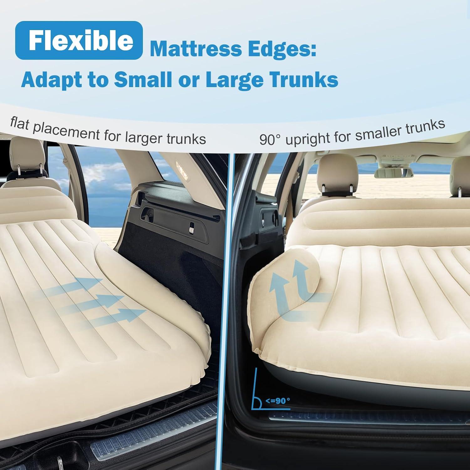Car Bed with The Most Complete Sleeping Accessories|Leakproof Comfortable Durable Car Mattress|Built-in Pillow with Pump Air Mattress|for SUV Minivan Mpv Road Trip Inflatable Bed