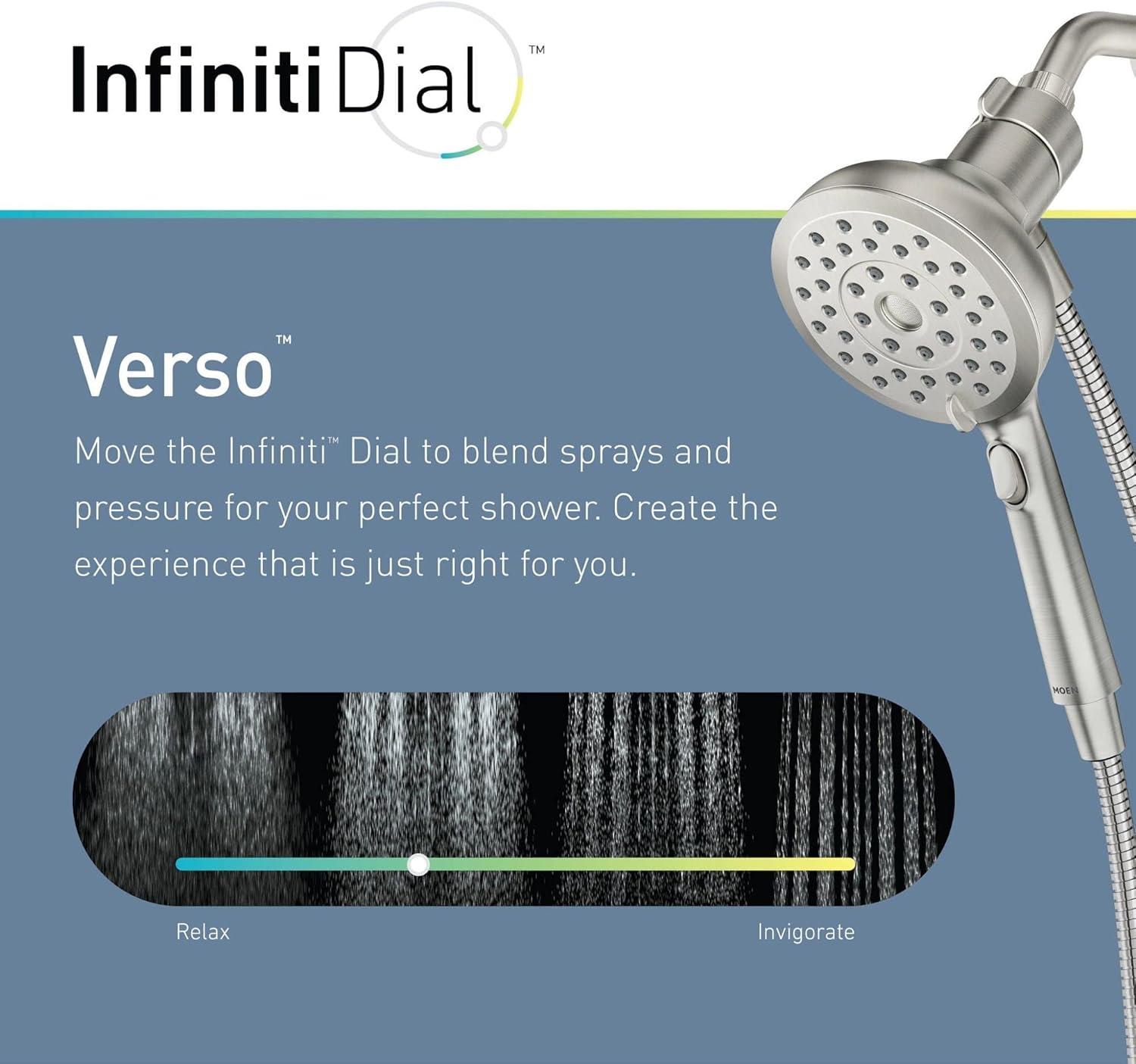 Verso Brushed Nickel Handheld Shower with Magnetix Docking