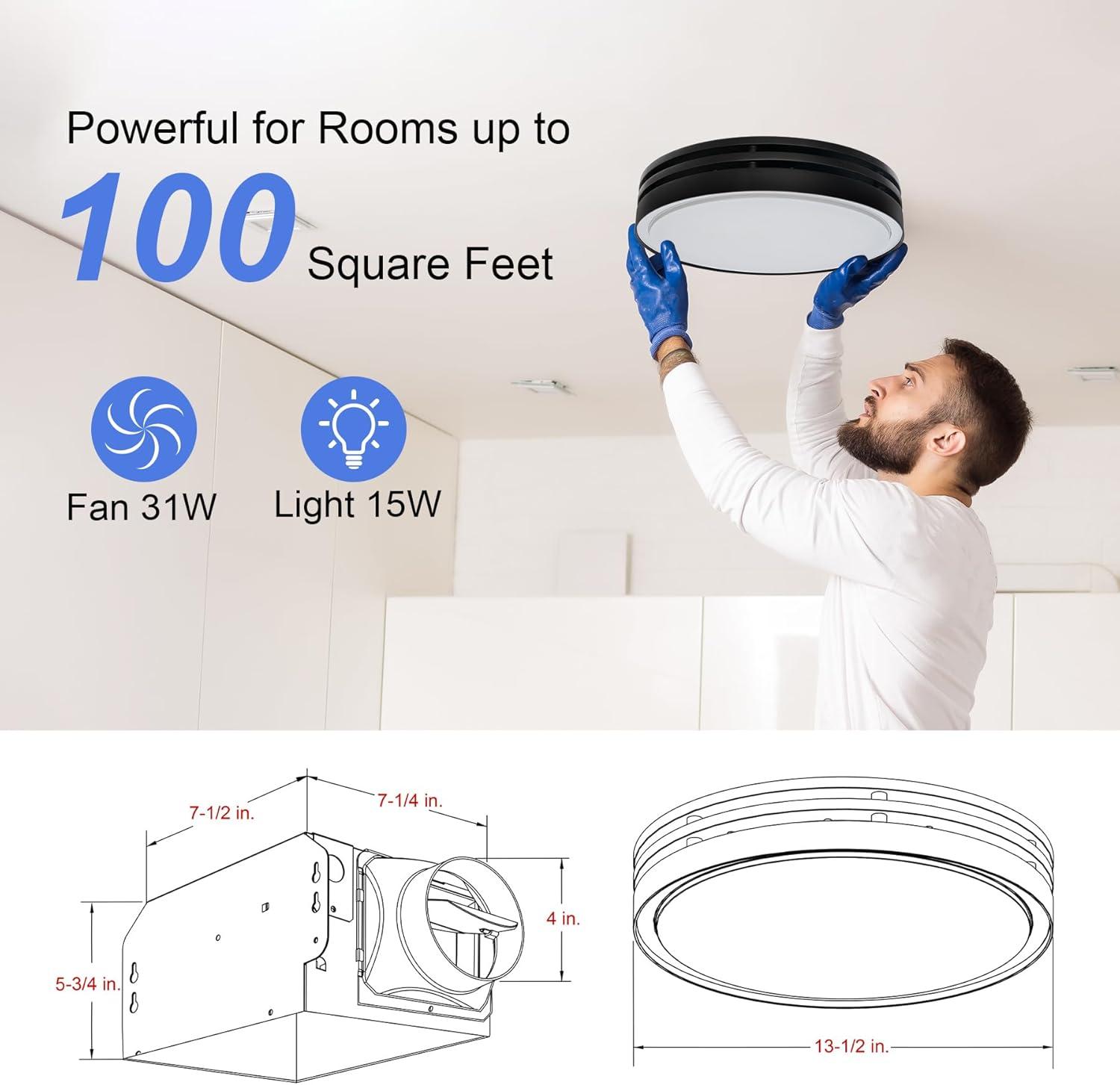 110 CFM 2 Sones Bathroom Exhaust Fan