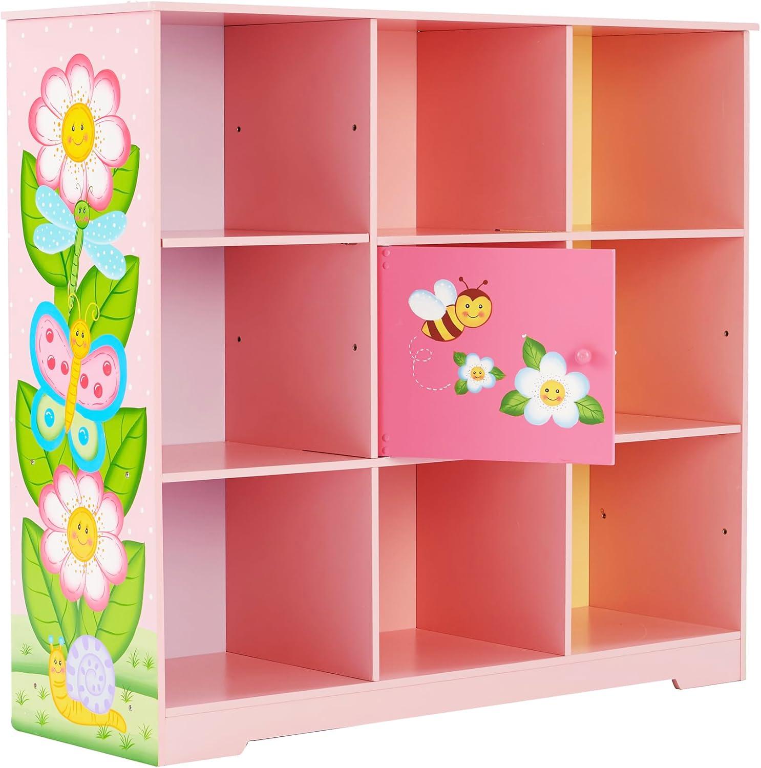 Teamson Kids Magic Garden 31.5" H x 35.5" W Cube Bookcase