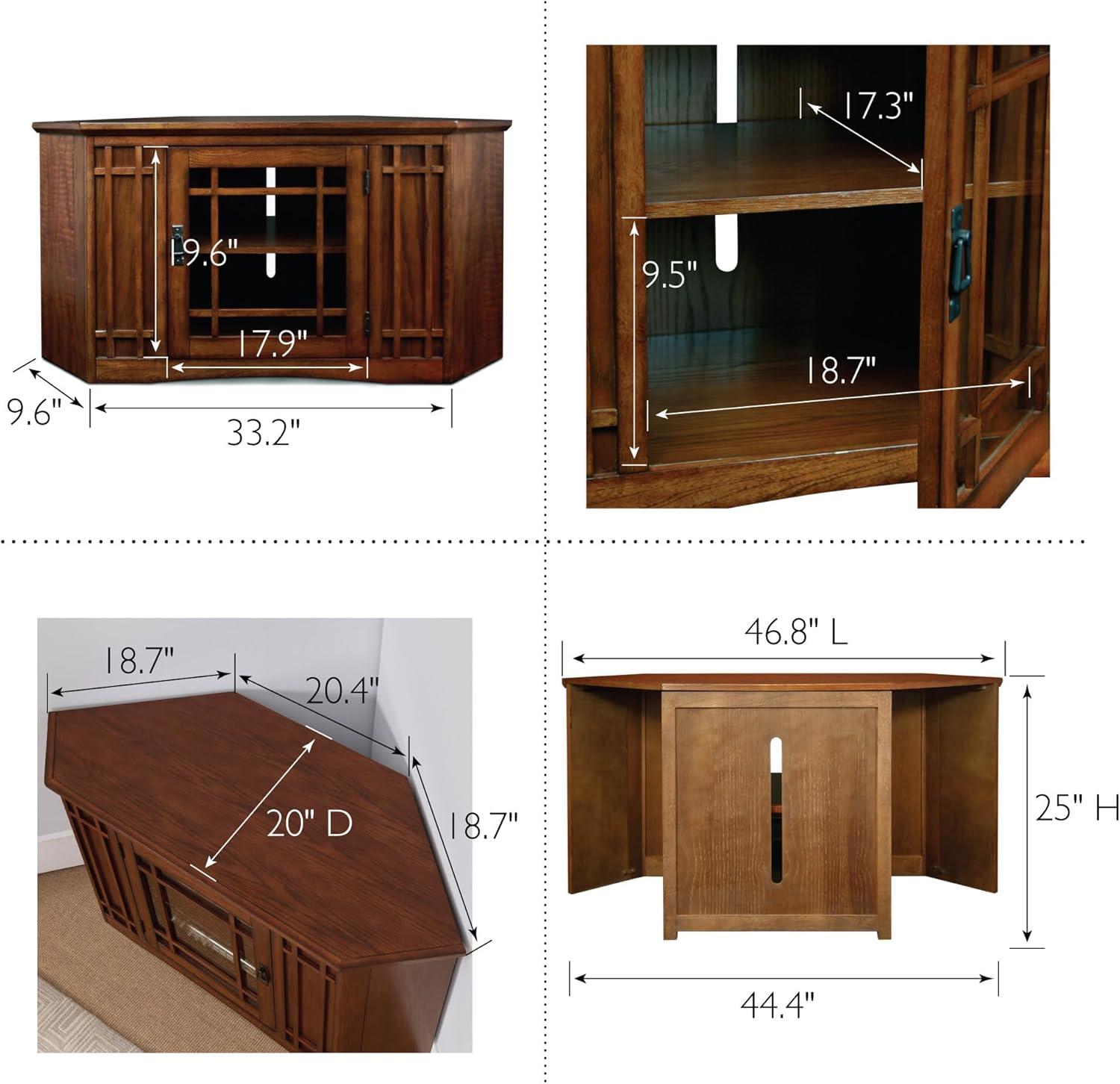 Leick Furniture Mission 46" Corner TV Stand in an Oak Finish