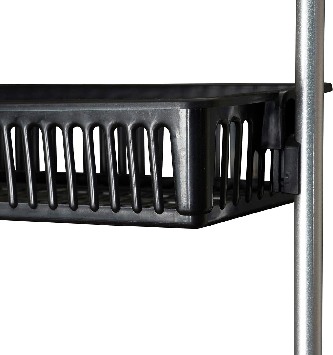 Household Essentials Over the Door Storage Rack, 6 Basket Door Organizer, Great for Use in Pantry as Spice Rack, Black
