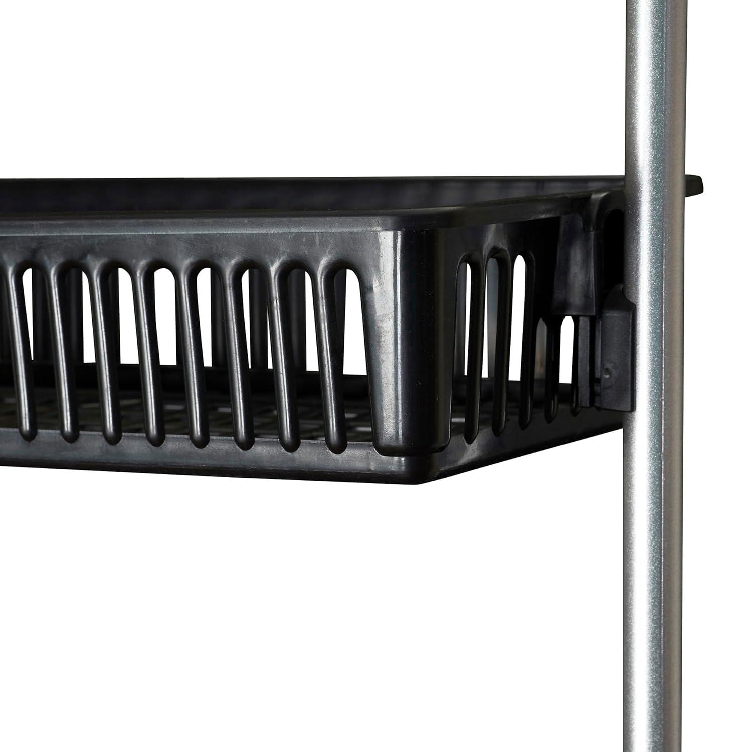 Household Essentials Over the Door Storage Rack, 6 Basket Door Organizer, Great for Use in Pantry as Spice Rack, Black