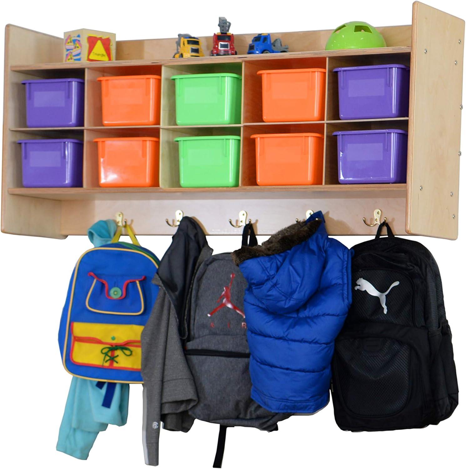 Contender (10) Cubbie Wall Hanging Storage with Hooks