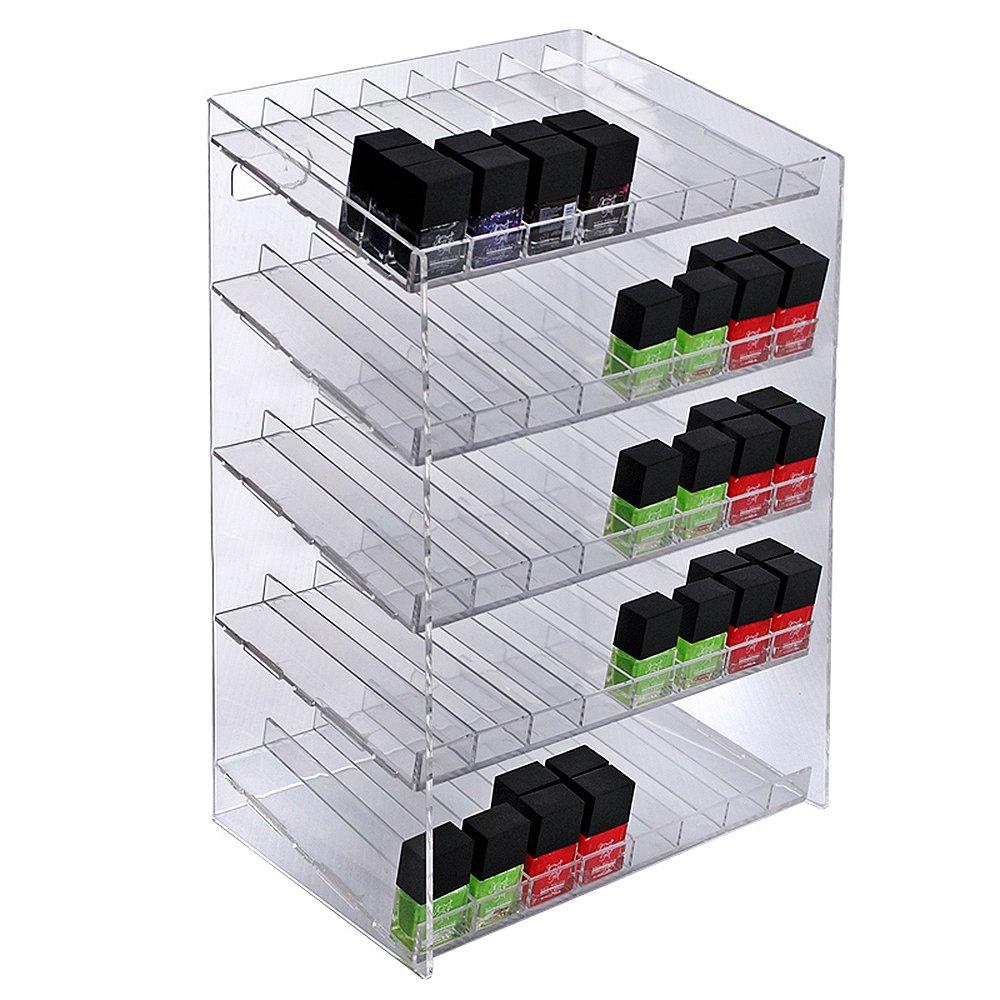 Five-Tier 40 Compartment Display, 8-Comp per Tier. Dimensions: 12"W x 8.5"D x 18.5"H