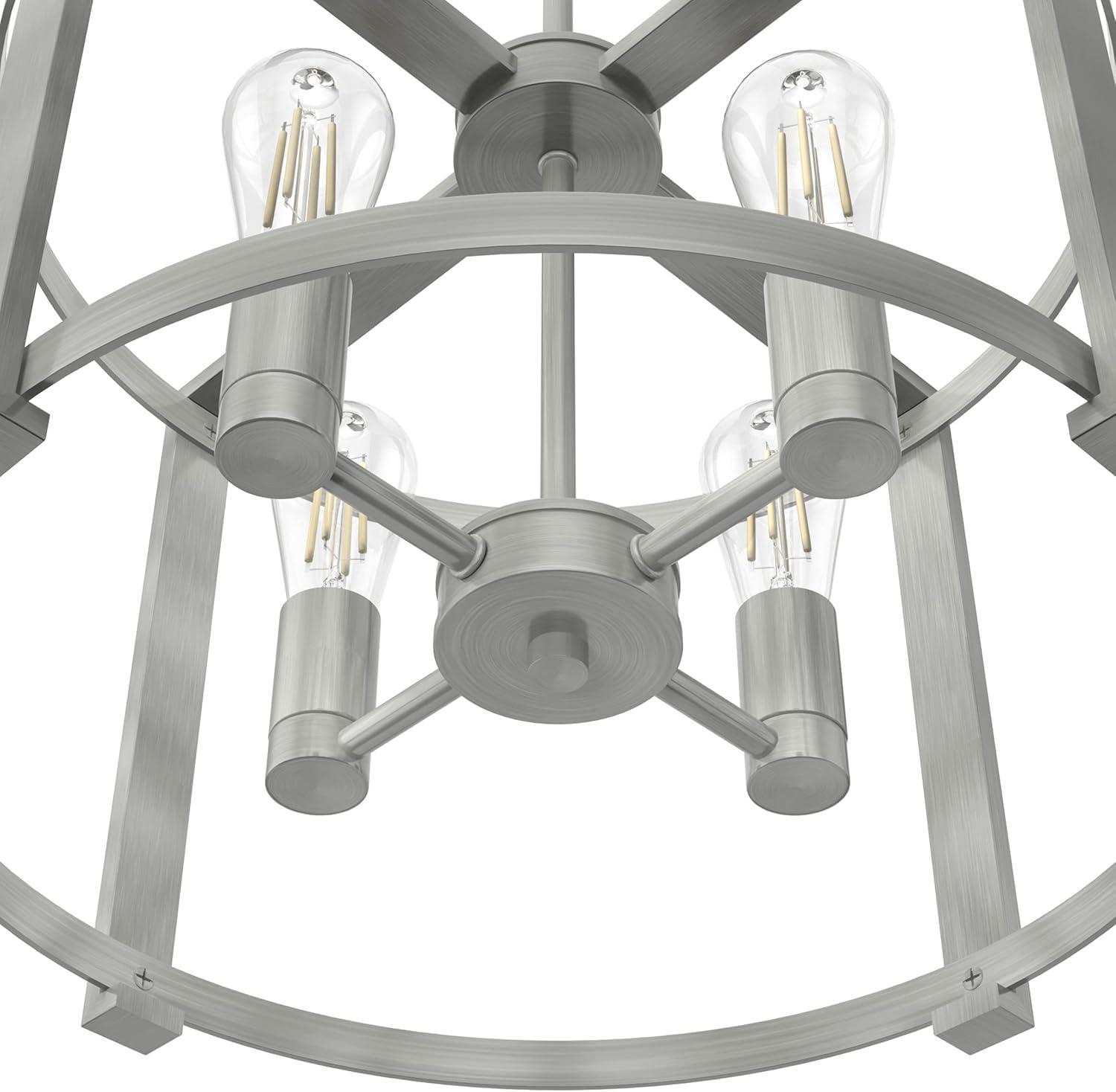 19134-Hunter Fans-Astwood 4-Light Chandelier In Caged Style-13 Inches Tall and 18 Inches Wide-Brushed Nickel Finish