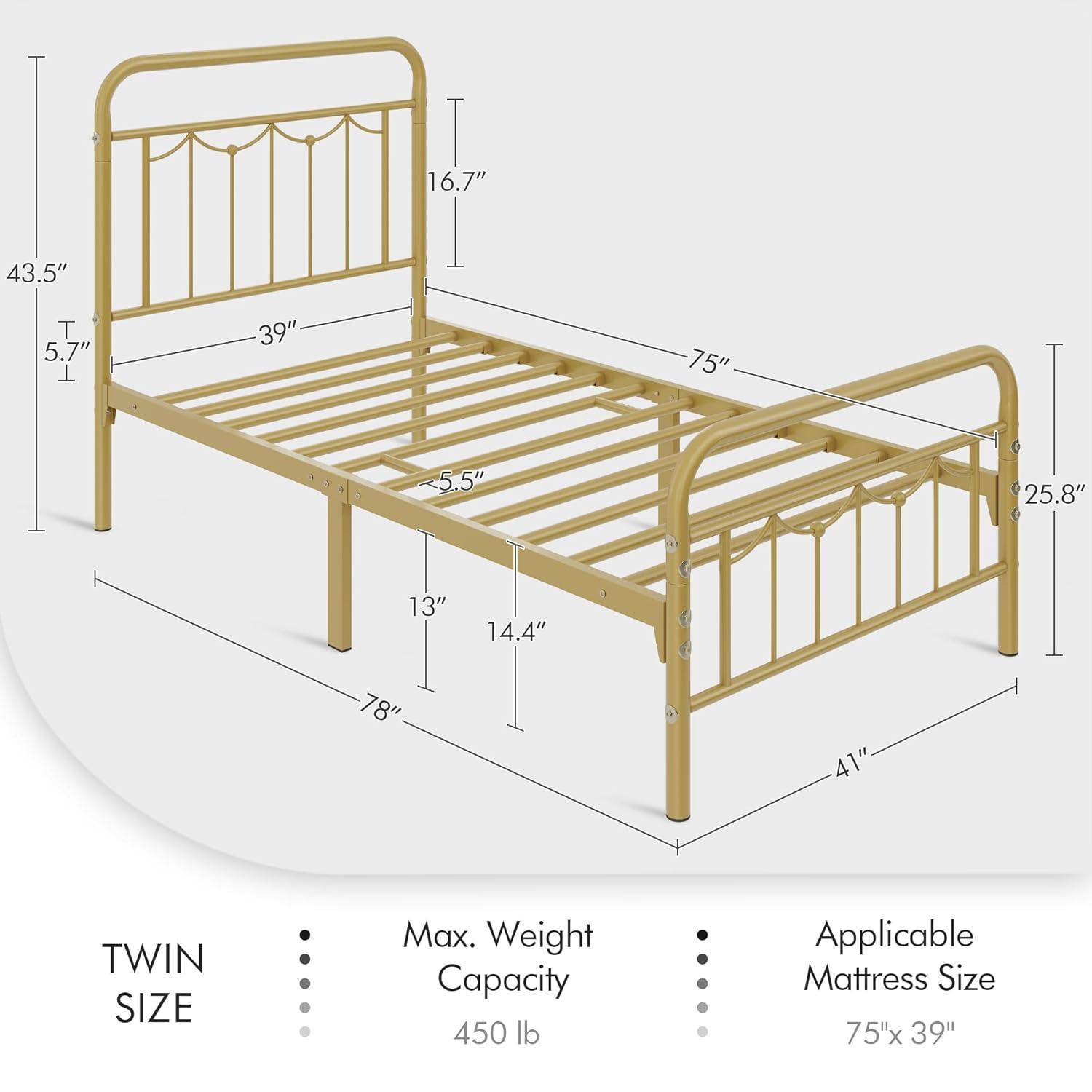 Laurel Foundry Modern Farmhouse® Dravin Metal Platform Bed Frame with Vintage Headboard and Footboard