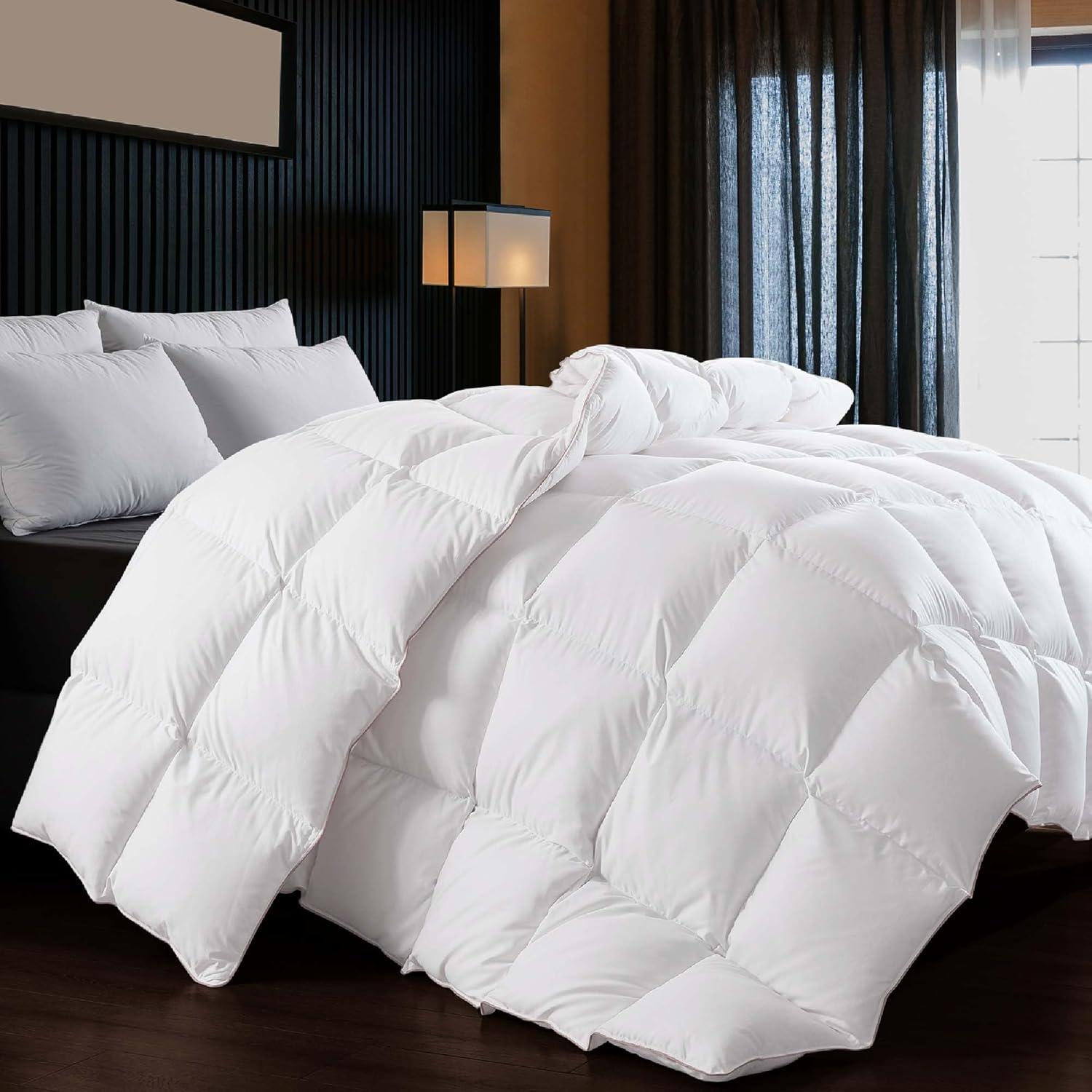 Oversized King White Cotton Down Comforter