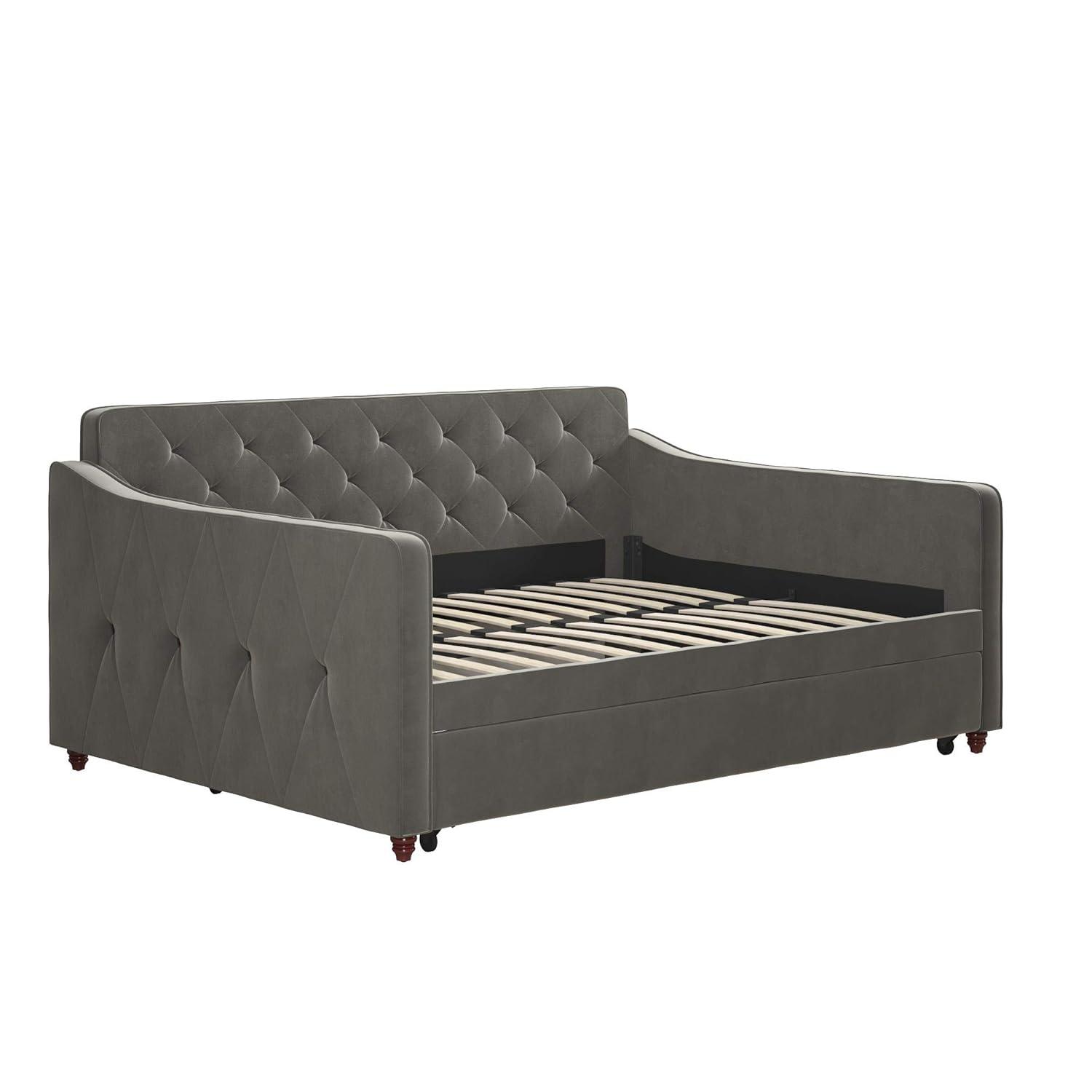 Vintage Upholstered Daybed with Trundle