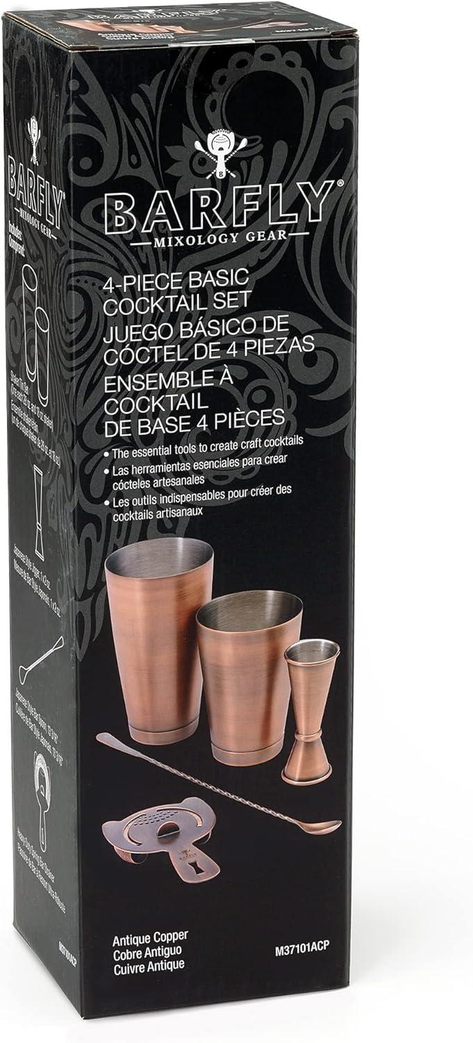 Barfly 5 Piece Basics Cocktail Set, Antique Copper