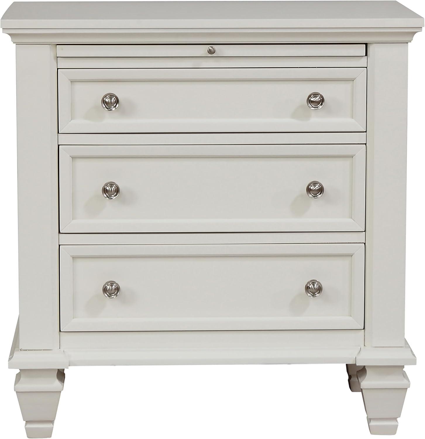 Coaster Sandy Beach Coastal 3-Drawer Wood Nightstand in White