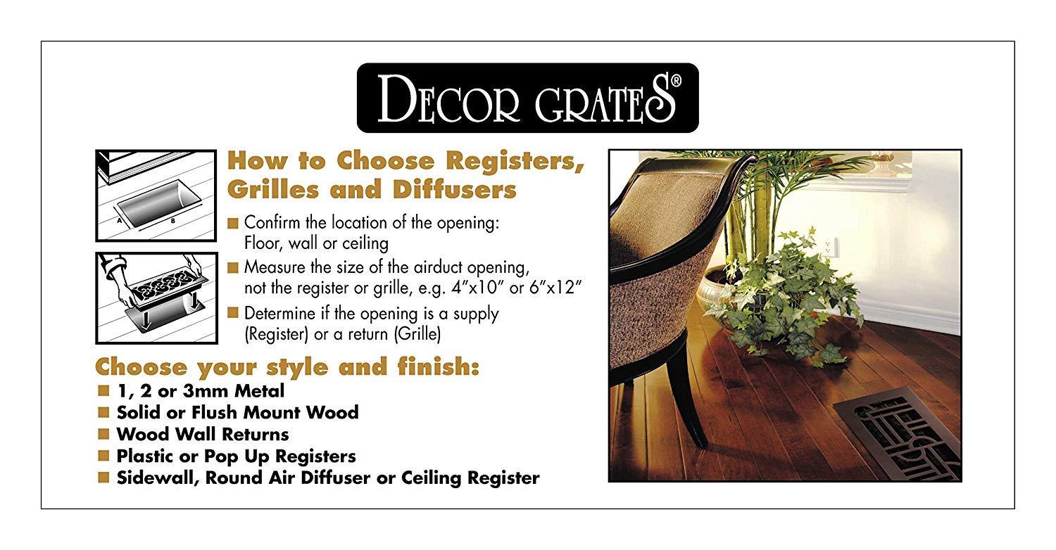 6 in. x 14 in. Scroll Rub Bronze Floor Register