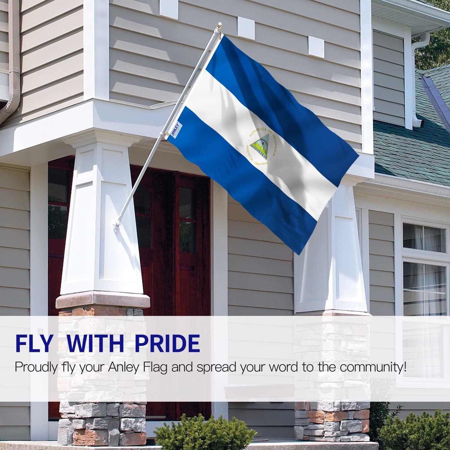 Anley 3x5 Foot Nicaragua Flag - Nicaraguan National Flags Polyester